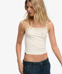 Superdry Damen Athletics Essentials Cami Top White - Größe: 36
