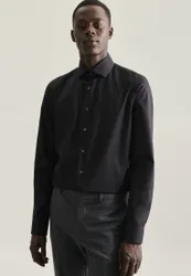 Slim Business Hemd Uni Schwarz 37