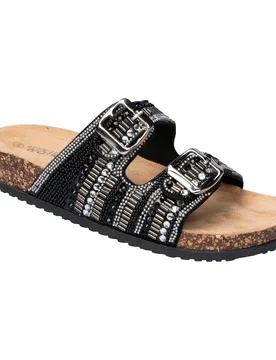 Glitzer-Pantolette „Gritt“ schwarz 37 Damen - wonderwalk - FashionsVida