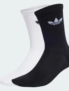 Calze Ruffle Crew 2 paia 43-45 White / Black - Adidas - FashionsVida