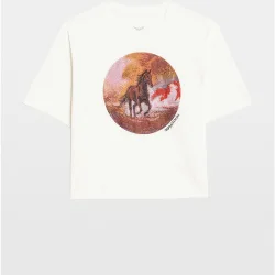 Zadig & Voltaire - Camiseta de mujer de manga corta de algodón con strass