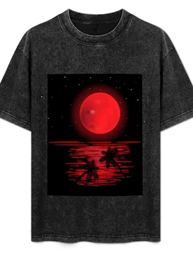 Blood moon lunar eclipse in night sky . beach night red moon T-Shirt Casual Trendy Streetwear Tee Shirt - Aliexpress - FashionsVida