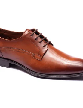 Vance Leather Mens Tan Derby Shoes - Size Uk 7 - Base london - FashionsVida