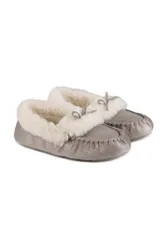 Womens Sparkle Moccasin Slippers - - Size: 5-6