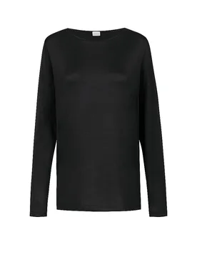 Pyjama Langarmshirt PURE SHINE noir S - Mey - FashionsVida