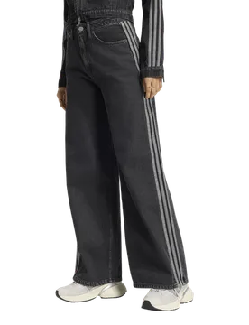 High Rise Wide Leg Denim Pants Damen Hosen - Schwarz - Größe 30 - Baumwoll-Jersey Black 30 - Adidas - FashionsVida