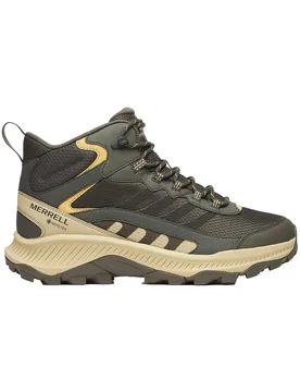 Chaussures de randonnée journée en GORE-TEX - Speed Strike 2 Mid Gtx Beluga en Cuir - Taille 44,5 - Kaki - Merrell - FashionsVida