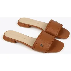 Sandalias planas de mujer tipo pala con logo