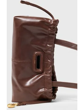 Bolso de hombro gazette de piel vintage con cierre magnético y diseño cabás modulable - Maje - FashionsVida