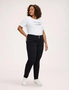 Jeans de mujer skinny con doble botón ajuste y diseño para el máximo confort - Fiorella Rubino - FashionsVida