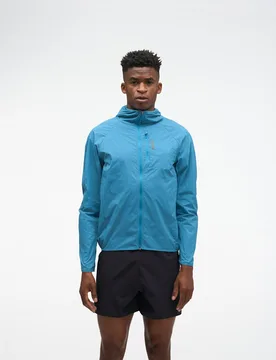 Men's SkyFlow Wind Jacket in Night Glow Blue, Size Small - HOKA - FashionsVida