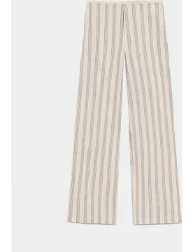 Pantalón ancho de mujer desflecado con rayas - Noon - FashionsVida