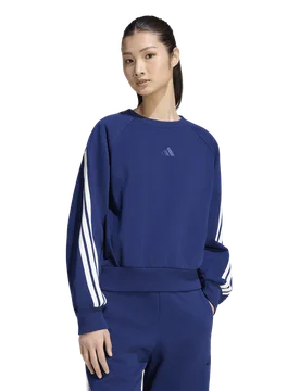 Kit 3-stripes Sweatshirt Damen Sweatshirts - Blau - Größe L (42-44) - Baumwoll-Jersey Blue L (42-44) - Adidas - FashionsVida