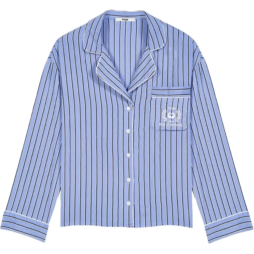 Camisa de mujer de rayas verticales de corte holgado - Maje - FashionsVida