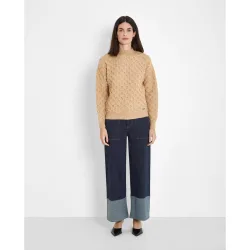 Jersey de mujer jacquard con cuello perkins