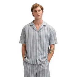 Camicia A Maniche Corte Clean Resort Mood Indigo Natural Str 2XL