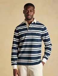 Pure Cotton Striped Rugby Shirt Navy Mix male