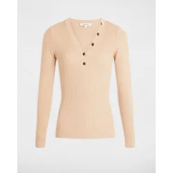 Jersey de mujer ajustado con escote pico