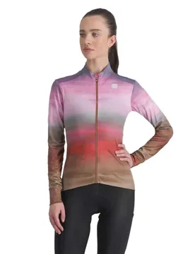 Maglia A Maniche Lunghe Flow Supergiara Thermal Cayenna Red Pink - Sportful - FashionsVida