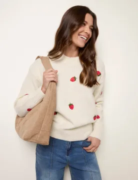 Strawberry Jumper - M/L / IVORY - female - Blue Vanilla - FashionsVida