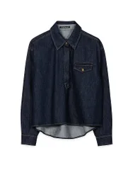 Jeansbluse dunkelblau 38 Damen
