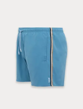 Pocketed Signature Stripe Swim Shorts Light Blue male - BOSS - FashionsVida