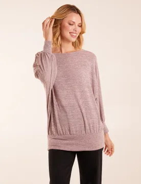Cut And Sew Batwing Top - S/M / PINK - female - Blue Vanilla - FashionsVida