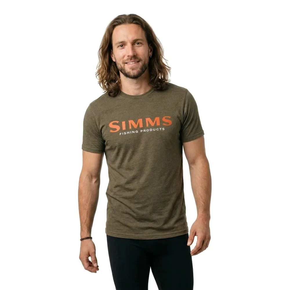 Logo Short Sleeve T-shirt Loden Heather 2XL Men - Simms - FashionsVida