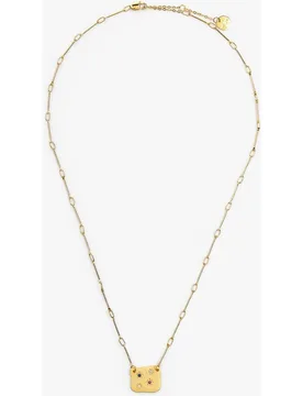 Collar de plata de ley bañado en oro de 18 k con medalla decorativa - Parfois - FashionsVida