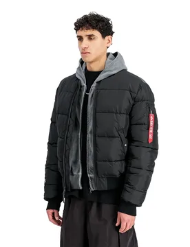 Industries Giacca Imbottita Ma-1 Logo Black 2XL - ALPHA - FashionsVida