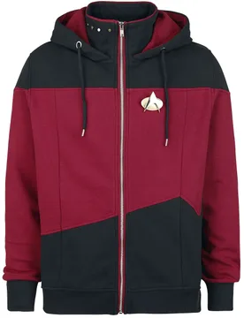 Kapuzenjacke - The Next Generation - S bis 5XL - Größe S - rot/schwarz - EMP exklusives Merchandise! - Unisex - unisex - Star Trek - FashionsVida
