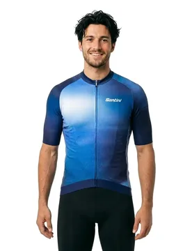 Maglia A Maniche Corte Ombra Eco Micro Nautical Blue - Santini - FashionsVida