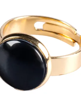 Ring „Hämatit“, verstellbar gold schwarz - wedolina - FashionsVida