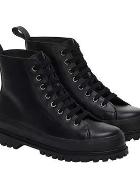 Womens/ladies 2644 Alpina Box Leather Ankle Boots (Black) - Size Uk 4 - Superga - FashionsVida