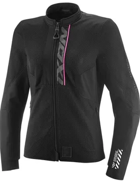 Giubbotto Moto Estiva Donna OSTRO LADY Nero Rosa Brilla taglia XL - Ixon - FashionsVida