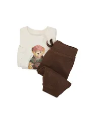 Set neonato 2 pezzi felpa e pantaloni crema 86