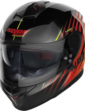 Casco Moto Integrale N80-8 KOSMOS N-Com 065 Nero Rosso taglia L - Nolan - FashionsVida