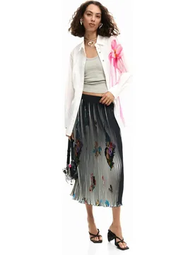 Desigual - Falda midi textura arty - Desigual - FashionsVida