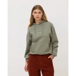 Sudadera con capucha de mujer de algodón orgánico reef olive green