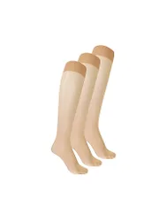 Calze al ginocchio confezione da 3 gobi beige S