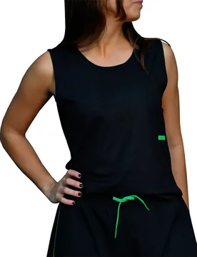 Performance Relaxed Sleeveless T-shirt Black / Green S - Volt Padel - FashionsVida