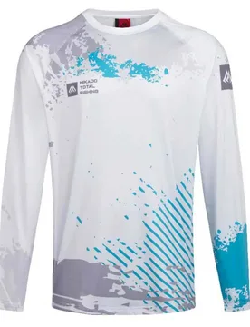 Upf Filter Uv Long Sleeve T-shirt White / Grey / Blue 3XL Men - Mikado - FashionsVida