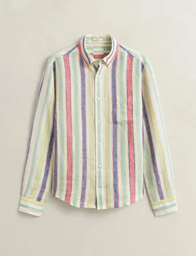 Camisa de hombre de lino mil rayas - Gant - FashionsVida