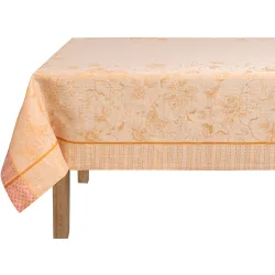 Mantel de lino jaquard motivos florales