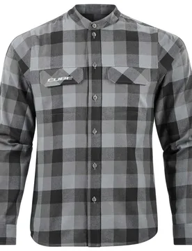 Camicia A Maniche Lunghe Work Grey Check - CUBE - FashionsVida