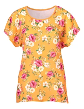 Blusenshirt „Blütenzauber“ orange XL Damen - wedolina - FashionsVida