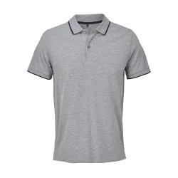Unisex Adult Palermo Polo Shirt (Grey Marl/french Navy) - Size Small