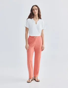 Pantalón de mujer liso con goma en cinturilla - Zermatt - FashionsVida