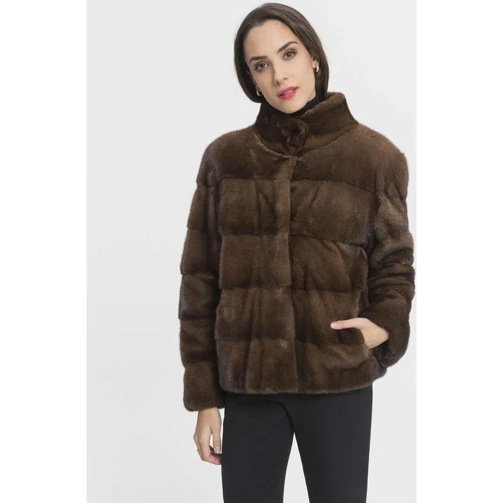Chaqueta de pelo de mujer de visón con bolsillos - De la Roca - FashionsVida