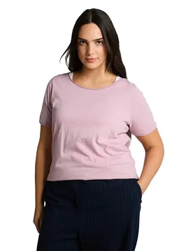 Maglietta A Maniche Corte 1050881 Light Elderberry 46 - Tom tailor - FashionsVida